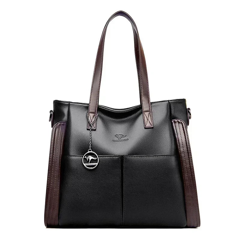 Luxury Women’s Leather Casual Tote Bag – High Quality Large Shoulder & Crossbody Handbag