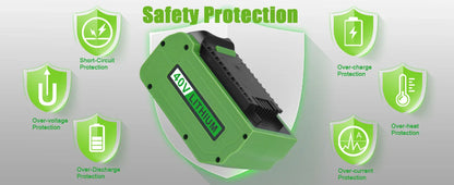 Greenworks 40V 6.0Ah G-MAX Li-Ion Battery – Compatible with 29472, 29462, 29252, 20202, 22262 Cordless Power Tools (Not Gen 1)