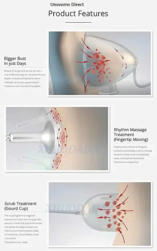 Bum Suction Machine — Infrared Heat EMS Vacuum Massager for Body Shaping & Muscle Stimulation at Home or Salon