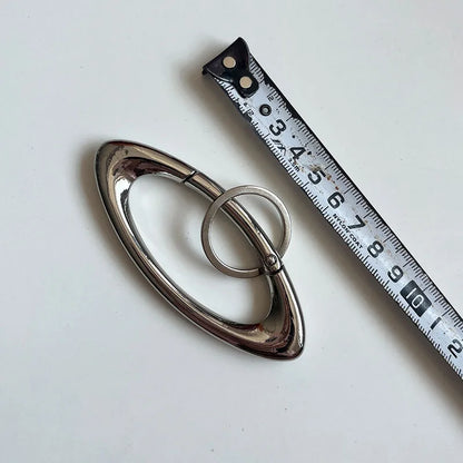 Unisex Essential Belt Icon Carabiner Keychain – Blackout Oval Solid Buckle for Men & Women Bag Accessories