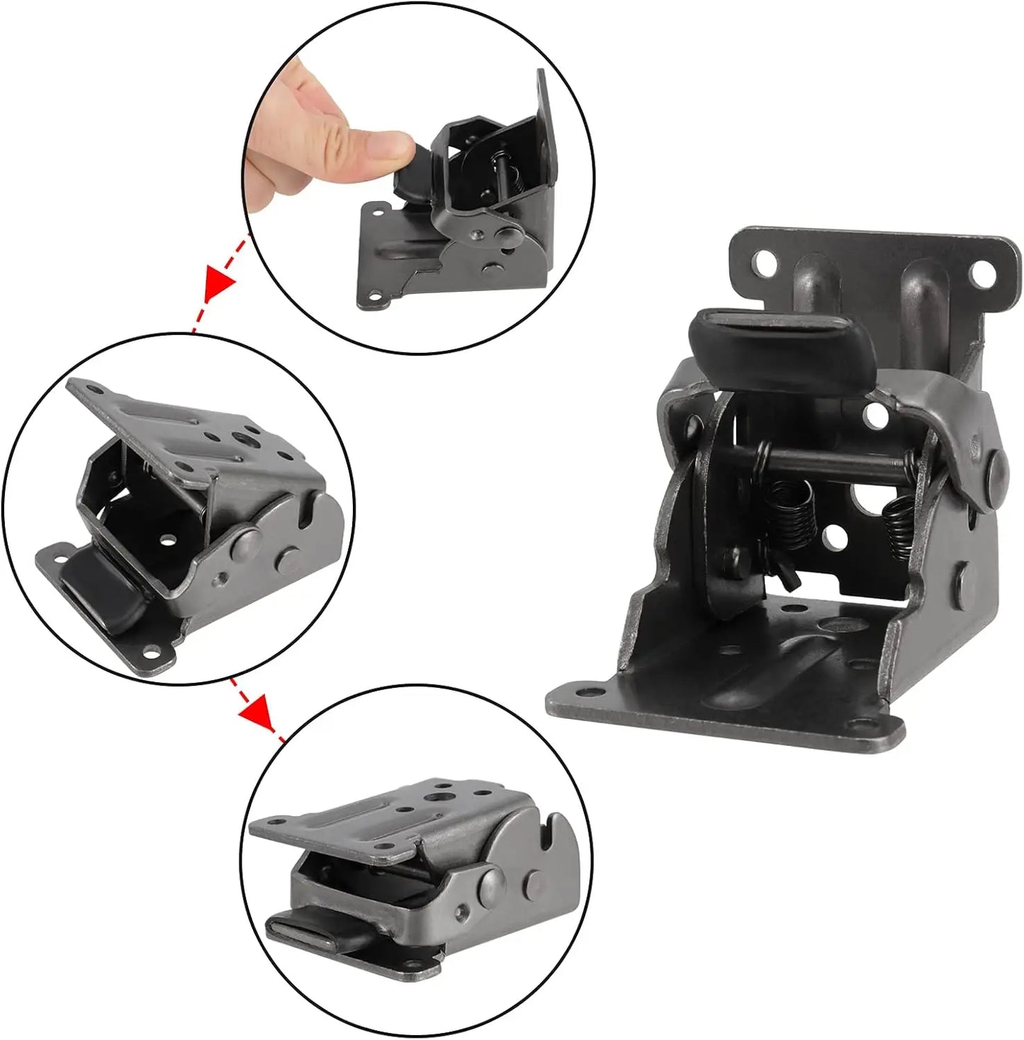 4Pcs Foldable Support Brackets – Self-Locking Folding Hinges with Screws for Table and Bed Legs