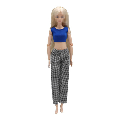 Barbie Doll Claus Outfit Set - 30cm 1/6 Scale T-Shirt & Elastic Pants Daily Wear Accessories