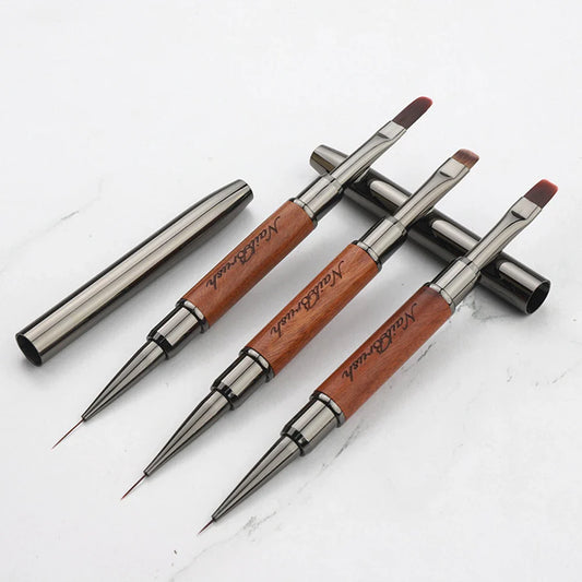 Double-End Nail Pen Brush – Glue & UV Gel Liner Brush, Dual-End Acrylic Nail Art Painting Manicure Tool