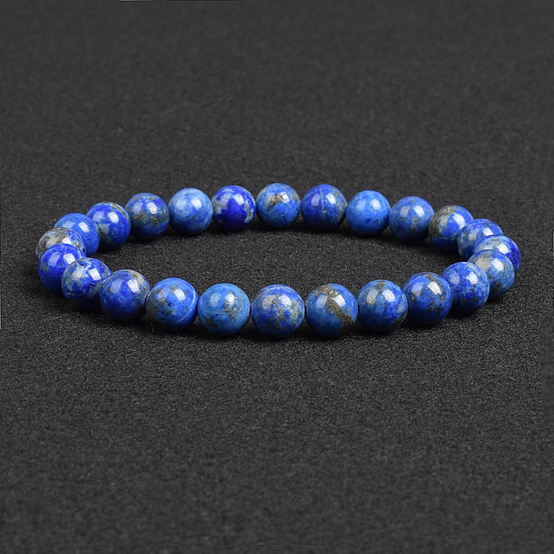 Genuine Natural Stone Beaded Bracelet – Apatite, Lapis Lazuli, Agate & Tiger Eye High Quality Crystal Gem Jewelry Bangle for Men & Women