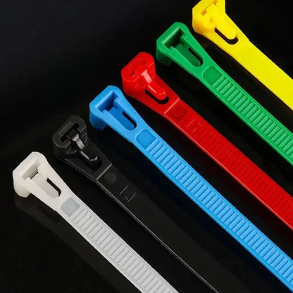 100/1000pcs Reusable Nylon Cable Ties – Adjustable Self-Locking Zip Tie Straps for Cord Organization & Binding