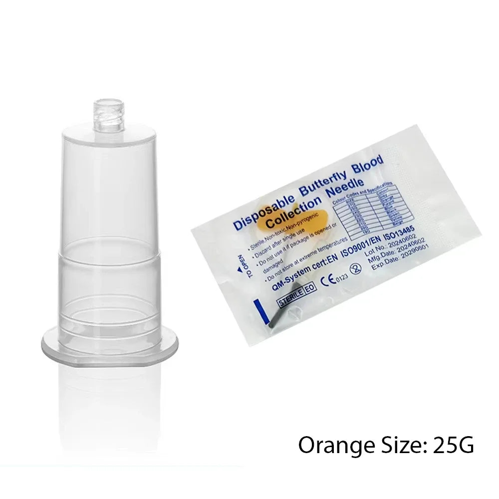 50pcs Disposable Butterfly Blood Collection Needles — Double-Wing Type for Pets, Cats & Dogs, Veterinary Blood Sampling