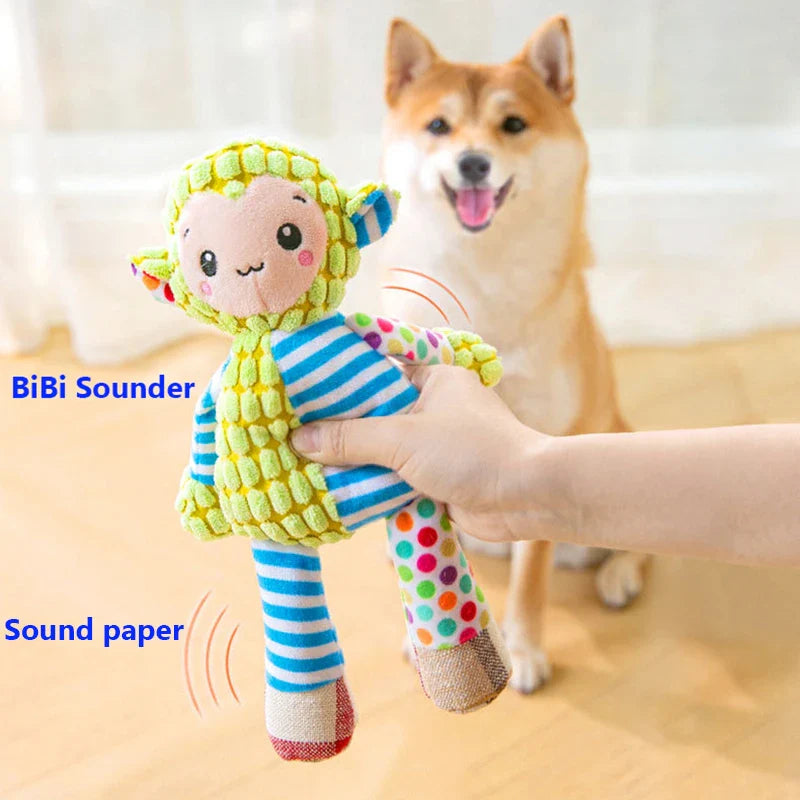 Pet Plush Puzzle Toy – Interactive Squeaky Chew Toy for Cats & Dogs, Bite-Resistant Teeth Cleaning Animal Toy, Pet Supplies