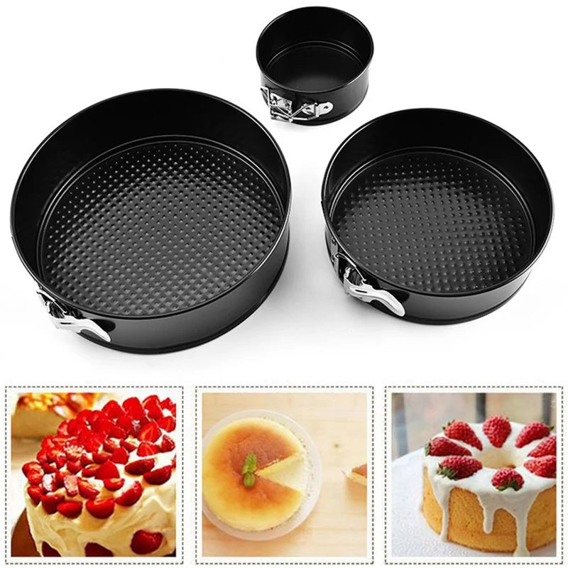 Springform Cake Pan – Carbon Steel Non-Stick Leakproof Baking Pan with Removable Bottom – Round Mold for Home Kitchen and Bakery