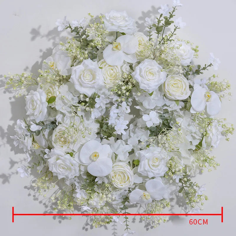 60cm Artificial Flower Wreath – Wedding Table Centerpiece & Backdrop Decoration