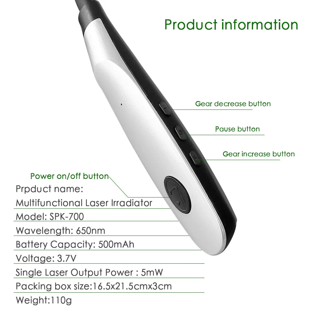 Portable Nasal and Ear Canal Laser Irradiator – Rechargeable 650nm Neck-Hanging Laser for Tinnitus Reduction