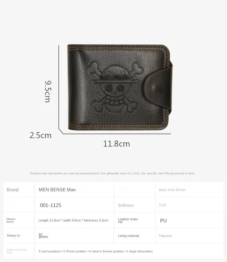 Men's Short Bifold Wallet – Slim Faux Leather Business Card Holder, Billfold Purse Clutch for ID & Credit Cards