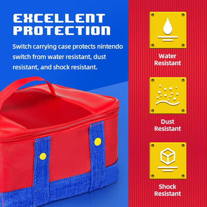 Large Carrying Protective Case for Nintendo Switch OLED Console & Pro Controller: Travel Storage Bag for Switch Accessories
