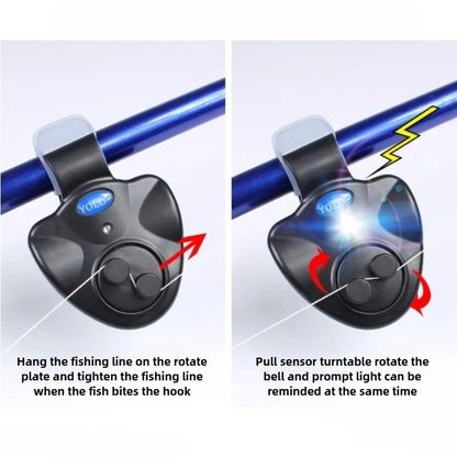 Electronic Fishing Bite Alarm - Loud Buzzer Rod Indicator with Day & Night LED Alert for Camping & Fishing