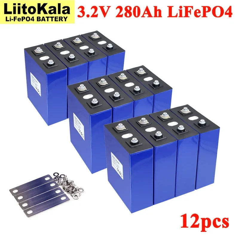 Grade A 3.2V 280Ah LiFePO4 Battery — Lithium Iron Phosphate for 12V/24V E-Scooter, RV & Solar Energy Storage