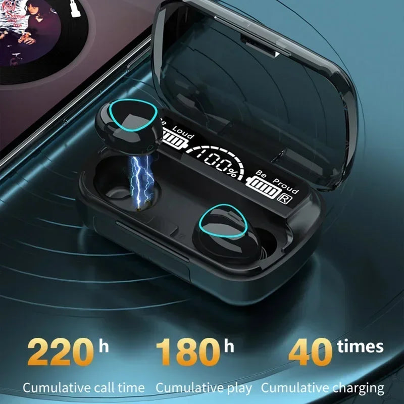 M10 Bluetooth Earphones – Waterproof HiFi Stereo Wireless Earbuds with LED Display & Gaming Headset