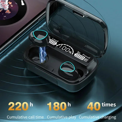 M10 Bluetooth Earphones – Waterproof HiFi Stereo Wireless Earbuds with LED Display & Gaming Headset