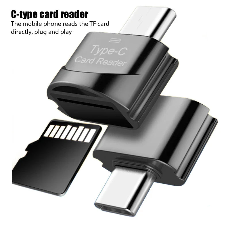 Type C to TF/Micro-SD Card Reader Adapter - OTG High Speed Mini Smart Memory Card Reader for Samsung, Huawei
