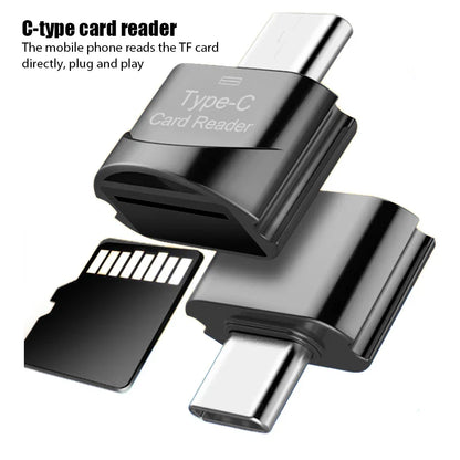 Type C to TF/Micro-SD Card Reader Adapter - OTG High Speed Mini Smart Memory Card Reader for Samsung, Huawei