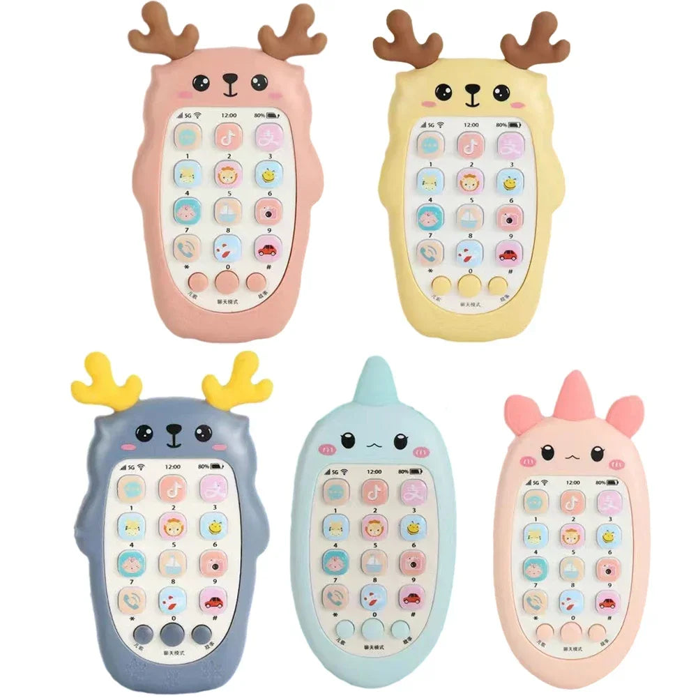 Baby Bilingual Telephone Teether Toy - Musical Voice Learning Phone for Infants