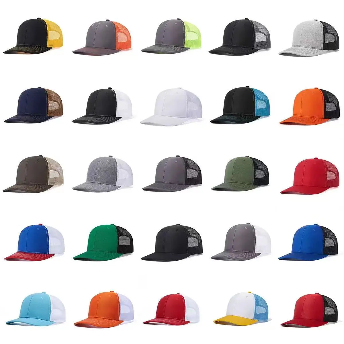 Unisex Curved Brim Trucker Hat - Breathable Summer Mesh Baseball Cap for Men & Women