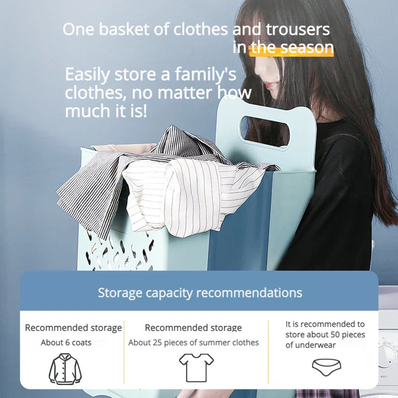 Space-Saving Wall-Mounted Folding Laundry Basket - Your Household Laundry and Bathroom Organizer