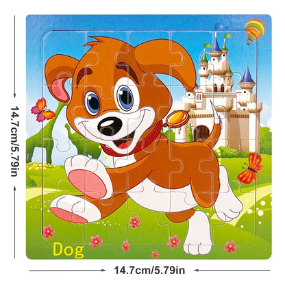 14.7cm Wooden Jigsaw Puzzle – Transportation & Marine Animal Educational Toy for Kids