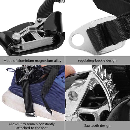 Right/Left Foot Climbing Ascender – Aluminium Alloy Labor-Saving Descender for Rope Climbing & Mountaineering