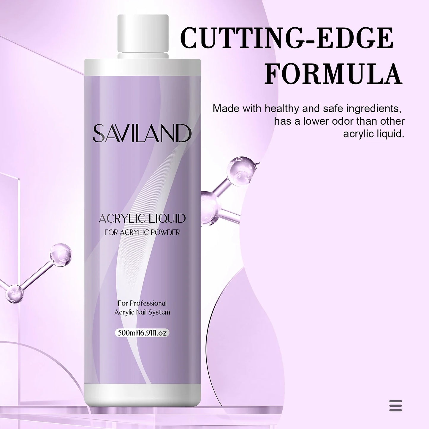 Saviland Acrylic Nail Liquid Monomer – 180ml/500ml Professional Crystal Liquid for DIY Nail Art