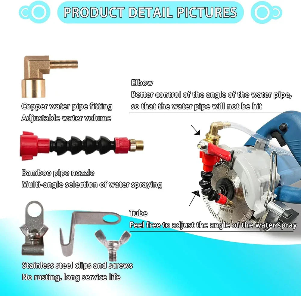 Coolant Misting Nozzle System – Dust-Proof Water Sprayer for Marble, Tile & Brick Cutting Machines