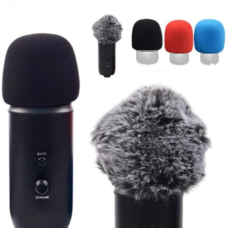 Foam & Furry Microphone Windscreen for Blue Yeti – Pop Filter Wind Muff for Yeti Pro Mic