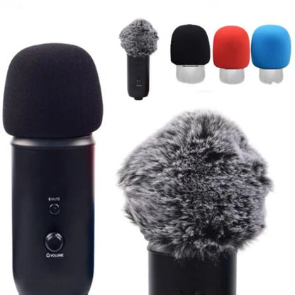 Foam & Furry Microphone Windscreen for Blue Yeti – Pop Filter Wind Muff for Yeti Pro Mic