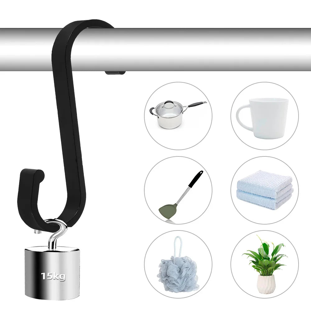 12PCS Heavy Duty 304 Stainless Steel S Hooks – Metal S-Shaped Hangers for Plants, Pots, Pans, Closet