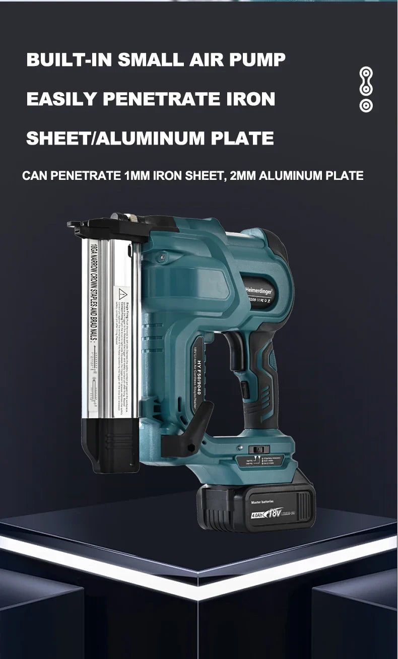 Cordless 18GA Nail & Staple Gun — 2-in-1 Nailer/Stapler, Makita Battery Compatible, 2 Modes, 500 Nails & Staples (Battery Not Included)