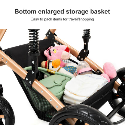 High-Quality 3-in-1 Newborn Baby Stroller — Lightweight Folding Cart with Comfort Seat & ISOFIX Safety