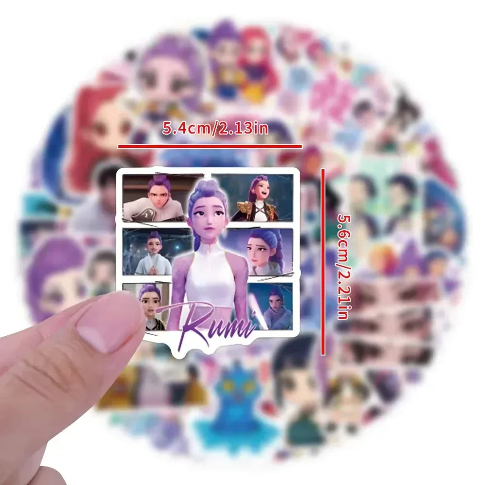 55-170PCS K-Pop Demon Hunters Anime Stickers – Waterproof DIY Decoration for Boys, Girls & Fans Gift