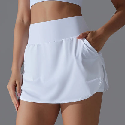 Women’s Gym Running Shorts – Double Layer Quick-Dry Fitness Jogging Workout Shorts with Pocket