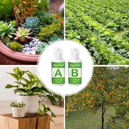 Hydroponic AB Nutrient Solution Set – Plant Fertilizer for Flowers & Vegetables