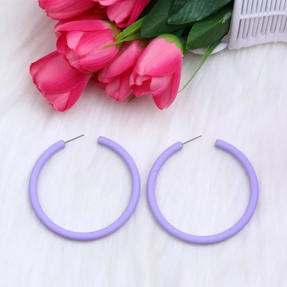 Women’s Funny Acrylic Circular Earrings – Round Ear Jewelry, Popular Fashion Accessory Gift