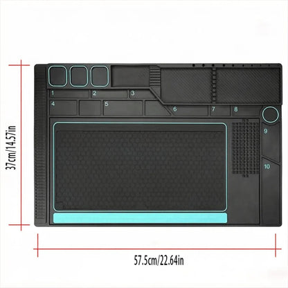 Silicone Repair Mat - Heat-Resistant Soldering Pad with Screw Storage for Phone & Laptop Repair