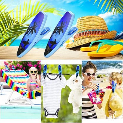 Plastic Beach Towel Clips - Large Animal Decorative Clothes Pegs for Sunbeds, Loungers & Drying Racks