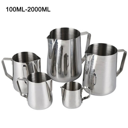 Stainless Steel Milk Frothing Pitcher Jug – 100ML–2000ML Espresso Barista Latte & Cappuccino Cream Foam Maker Cup