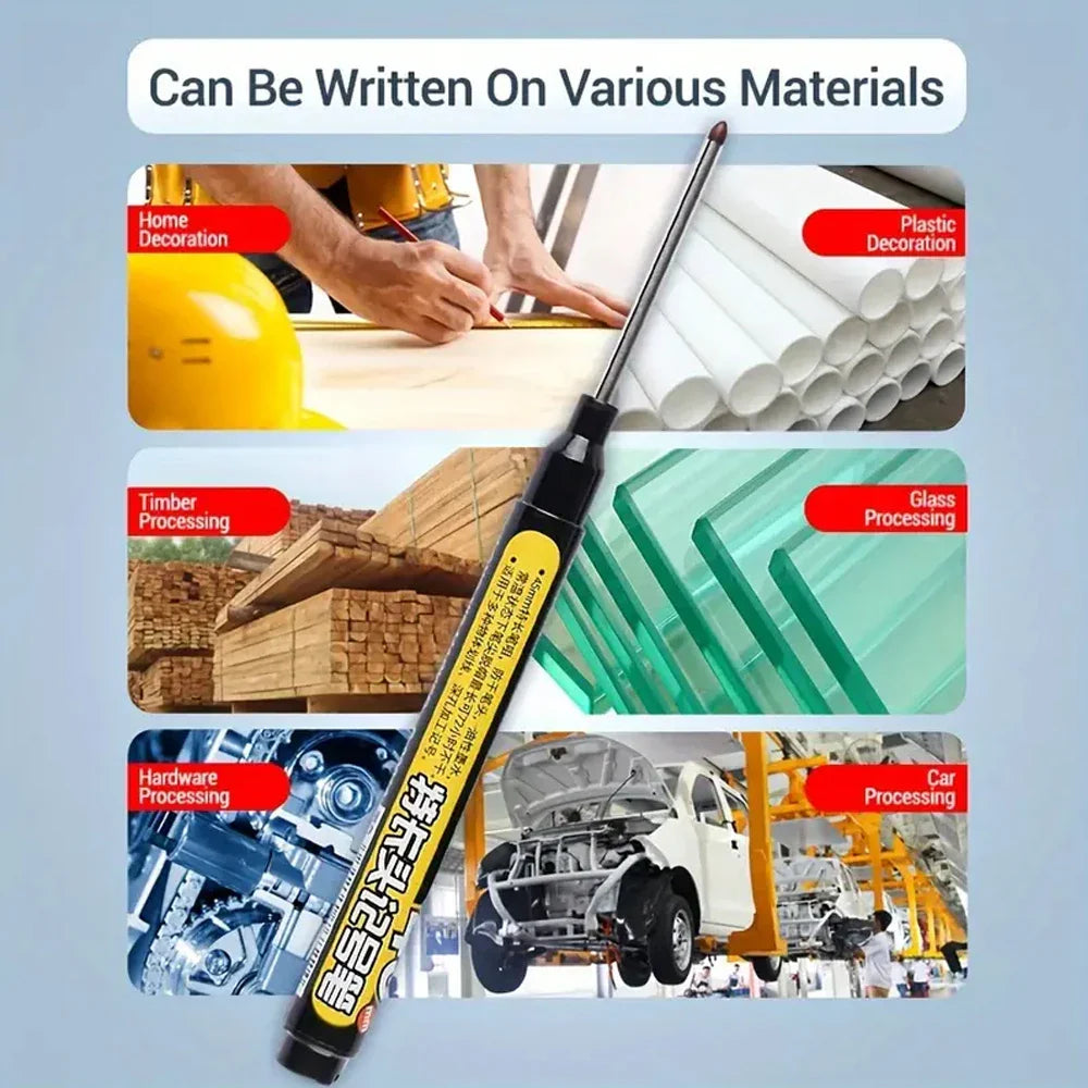 Carpenter Marker Pens — 45mm Long Nib Head, Hole Marker for Woodworking, 100-1PCS White/Black/Blue/Red Hand Tools