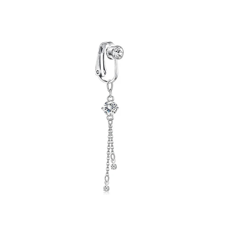 Faux Butterfly Leaves Belly Piercing – Dangling Clip-On Fake Navel & Cartilage Earring for Umbilical Piercing