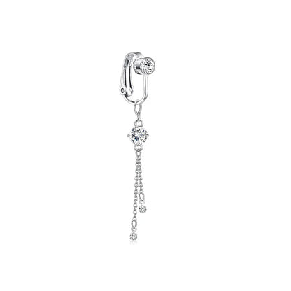 Faux Butterfly Leaves Belly Piercing – Dangling Clip-On Fake Navel & Cartilage Earring for Umbilical Piercing
