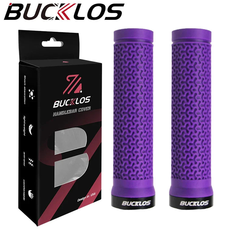 BUCKLOS Lock-On Bicycle Handlebar Grips — Anti-Slip Waterproof MTB Damping Cuffs for Mountain Bikes