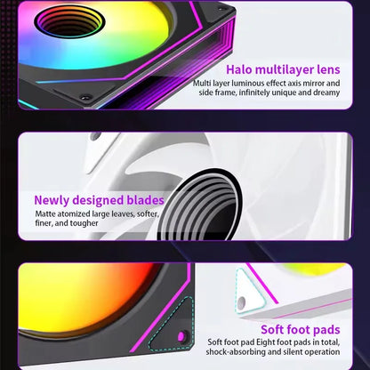 ICE Whale Prism 7 PRO ARGB 120mm PC Case Fan – Infinity Mirror Design with 4-Pin PWM, Motherboard Sync, and CPU Cooling Fan
