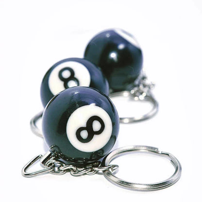 Creative Billiard Pool Keychain – Lucky Black 8 Ball 25mm Resin Jewelry Gift