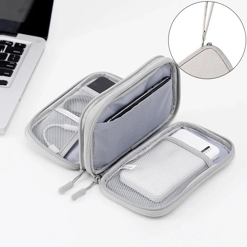 Portable Travel Cable Bag - Waterproof Digital Storage Pouch for Chargers, USB Cables, and Electronic Accessories