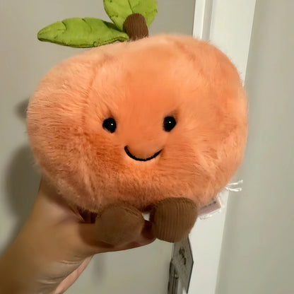 Kawaii Peach with Legs Doll – Smiling Face Fruit Cosplay Cushion, Sofa Decor, Perfect for Kids' Birthday Gifts