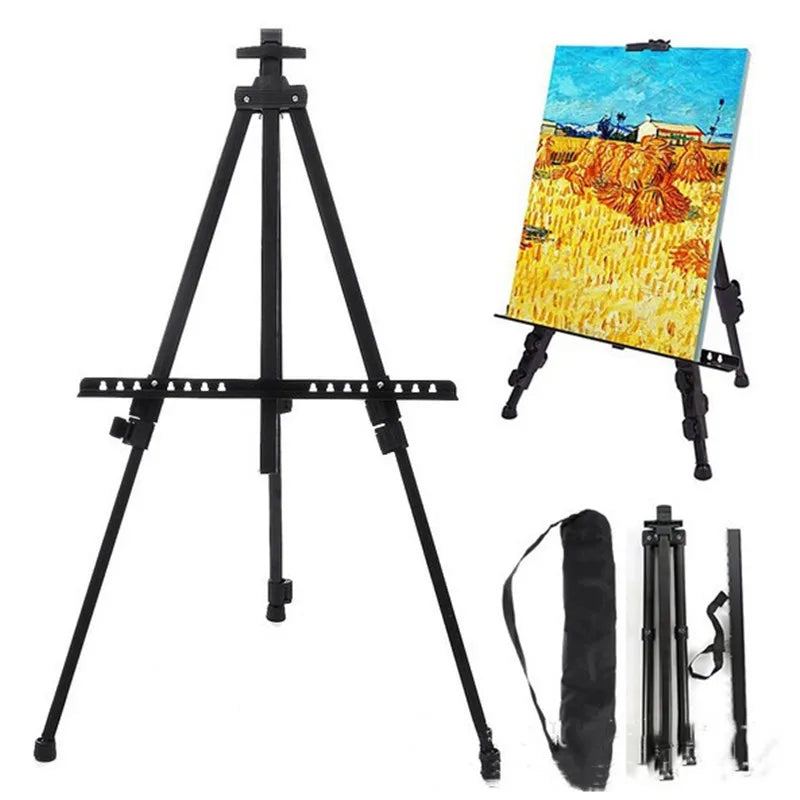 Portable Adjustable Metal Sketch Easel — Foldable Travel Art Stand with Bag for Artists & Outdoor Use